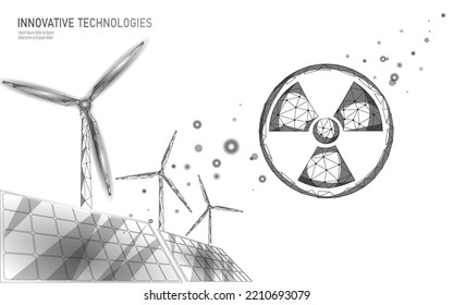 3D windmills ecology forest concept. Save environment wind green tree energy sustainable power. Eco global planet solution. Triangle vector illustration art
