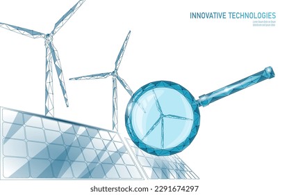 3D windmills ecology forest concept. Save environment wind green tree energy sustainable power. Eco global planet solution. Triangle vector illustration art