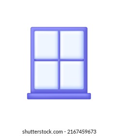 3D Window icon isolated on white background. Can be used for many purposes. Trendy and modern vector in 3d style.