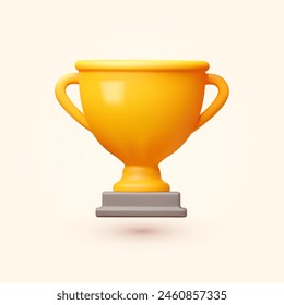 Icono de copa de ganadores 3D. Copa trofeo. nominación al premio Vector