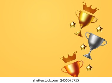 In: 3D Winners Cup. Trophäenschale. Gold, Silber und Kupfer. Hintergrund der Nominierung für den Vektorgrafik Award