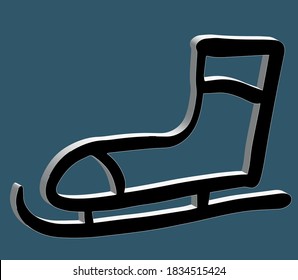 3d winter ice skates for decor, design website or posters. Vector illustration