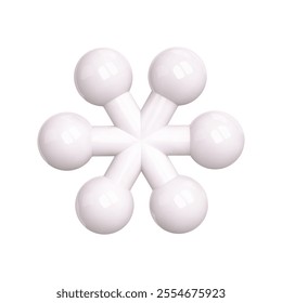 3d winter icon. Snow crystal isolated background. Render blue cartoon abstract snowflake. Weather element. Vector cartoon illustration