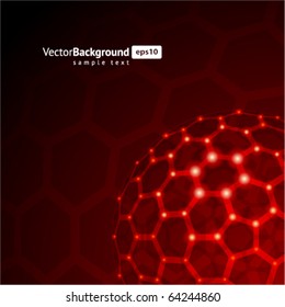 3d wire hexagonal sphere vector background