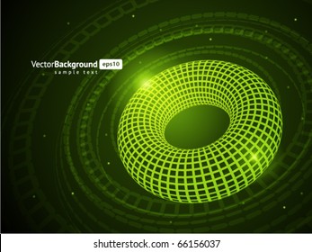 3d wire torus vector background