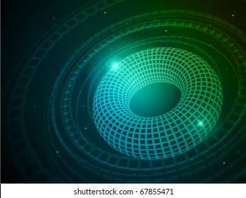 3d wire torus vector background