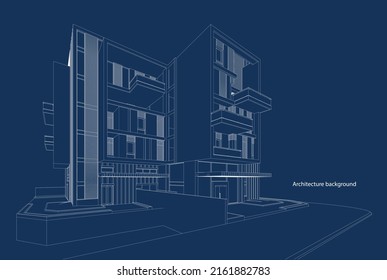 3.ª alambrada del edificio. diseño de esbozo.Vector