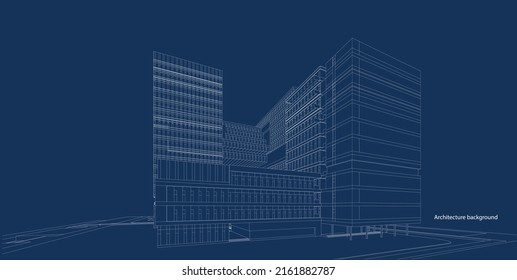3.ª alambrada del edificio. diseño de esbozo.Vector