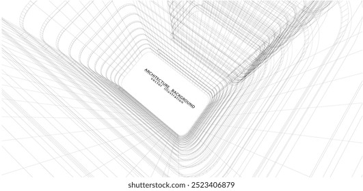 3d wireframe of building. sketch design.Vector