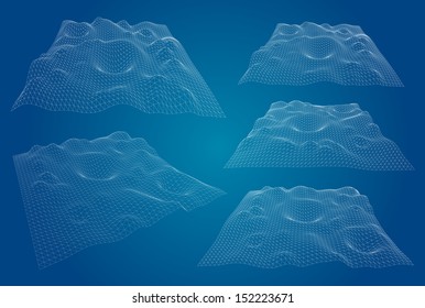 3D wireframe of contour swirl 