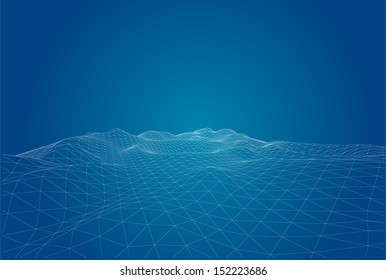 3D wireframe of contour swirl 