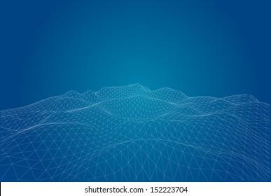 3D wireframe of contour swirl 