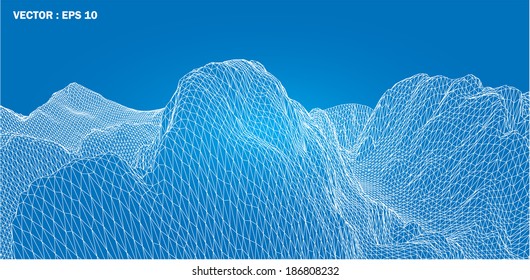 3D wireframe of contour swirl 
