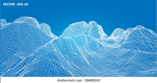 3D wireframe of contour swirl 