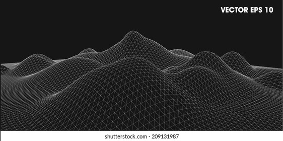 3D wireframe of contour swirl 