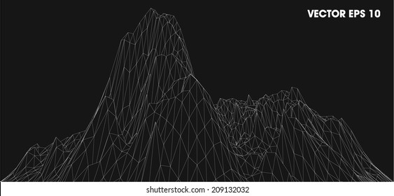 3D wireframe of contour swirl 