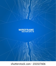 3D wireframe of contour swirl 