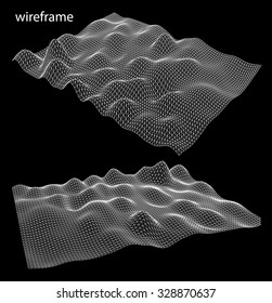 3D wireframe of contour swirl
