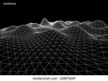 3D wireframe of contour swirl