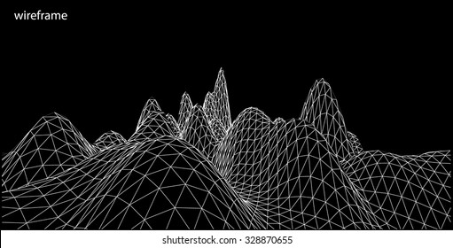 3D wireframe of contour swirl