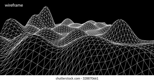 3D wireframe of contour swirl