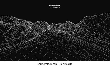 3D wireframe of contour swirl