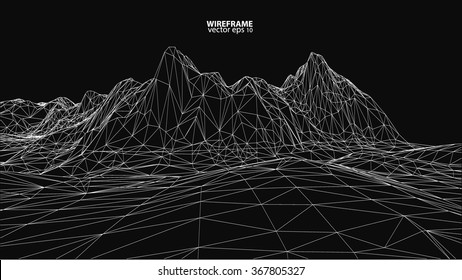 3D wireframe of contour swirl