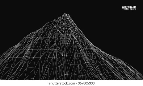 3D wireframe of contour swirl