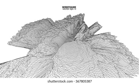 3D wireframe of contour swirl