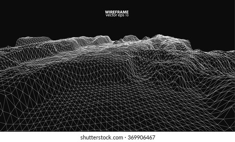 3D wireframe of contour swirl