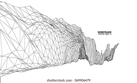3D wireframe of contour swirl