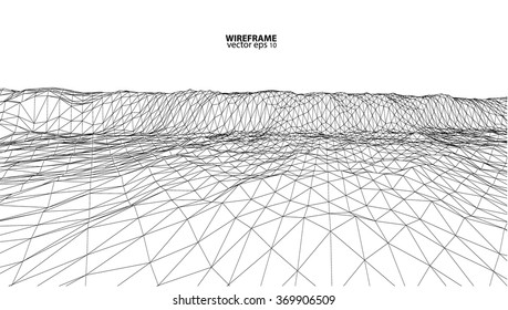 3D wireframe of contour swirl