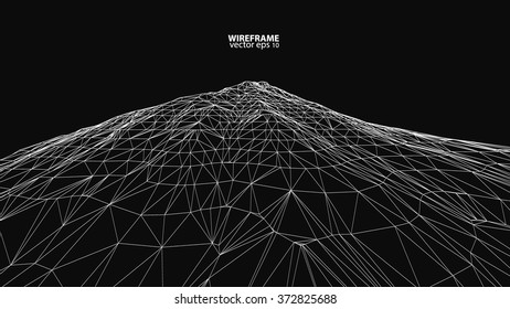 3D wireframe of contour swirl