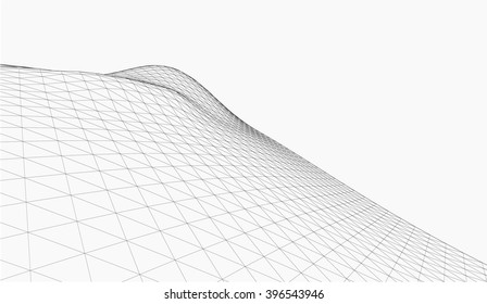 3D wireframe of contour swirl