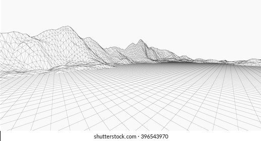 3D wireframe of contour swirl