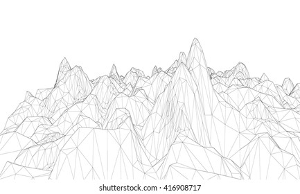 3D wireframe of contour swirl