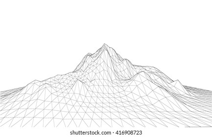 3D wireframe of contour swirl
