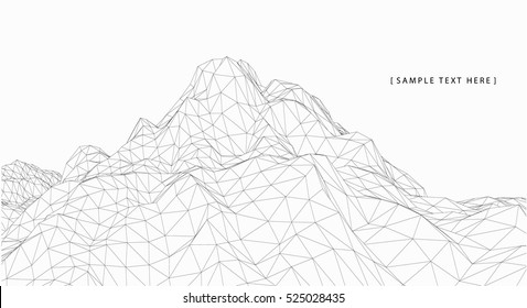 3D wireframe of contour swirl