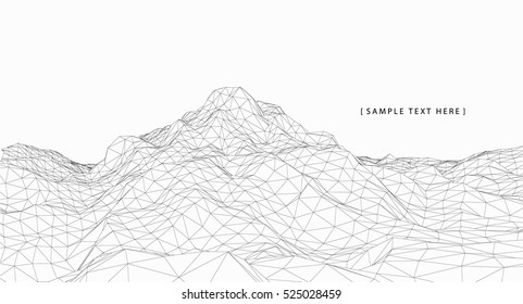 3D wireframe of contour swirl