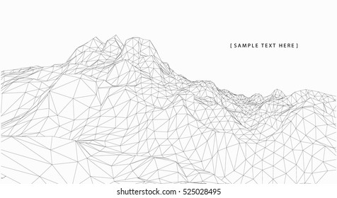 3D wireframe of contour swirl