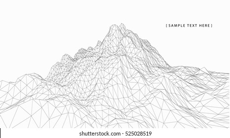 3D wireframe of contour swirl