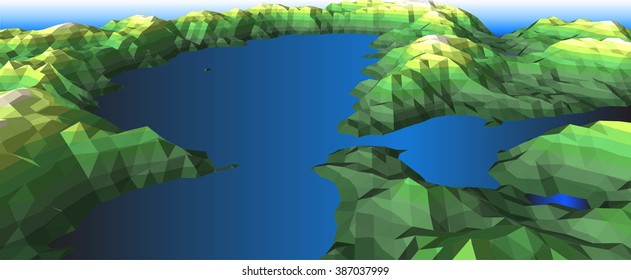 3D wireframe of contour swirl ,vector