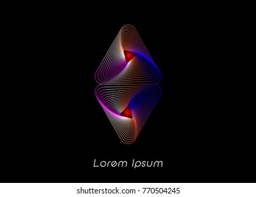3D wireframe geometric Logo Design , this logo is suitable for global company, world technologies, media and publicity agencies , vector isolated or black background