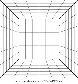 3D wireframe of grid. Retrowave, synthwave, vaporwave Yesterday’s tomorrow style.