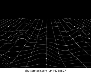 sala de rejilla de alambre 3d. Perspectiva Abstractas Forma geométrica.
