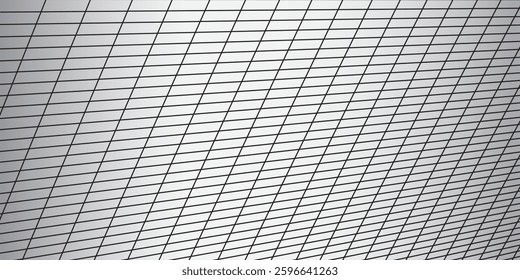 3d wireframe grid room. 3d perspective laser grid. Cyberspace white background with black mesh. Futuristic digital hallway space in virtual reality. Vector illustration.