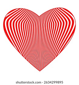 3d wireframe heart line shape. Outline white grid y2k figure son white background. Digital tech design for dimensional love form.