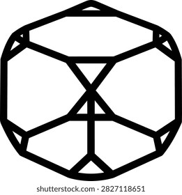 3D Wireframe Illustration of a Truncated Cube Geometric Solid for Technical Drawing and Architectural Design Projects
