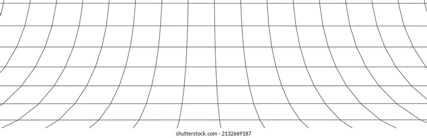 3D wireframe mesh on white background. Abstract perspective grid. Vector illustration.
