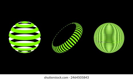 3D wireframe models of objects Network line. Geometric shapes atmosphere future. Retro futuristic design for technological or scientific element. Bright color figures. Vector illustration.